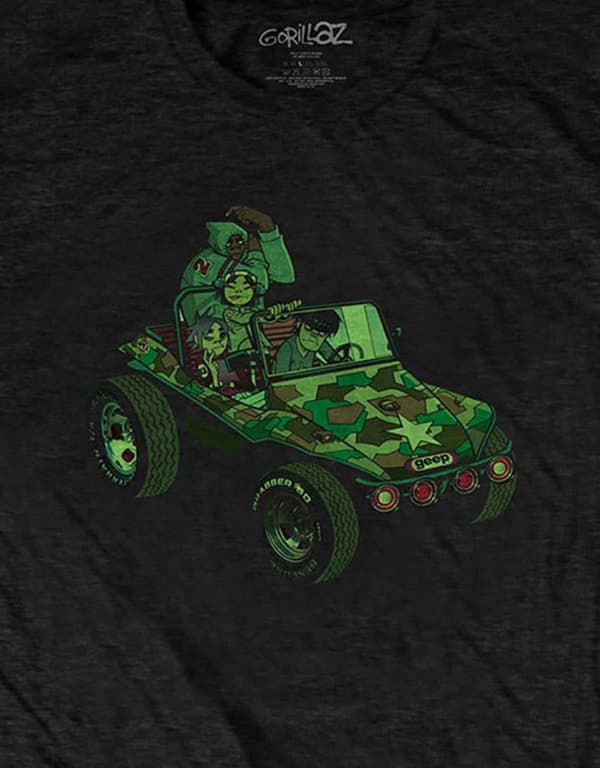 Gorillaz T Shirt Group Green Geep Band Logo Official Mens Black