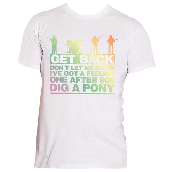 The Beatles T Shirt Let it Be Get Back Gradient Official White