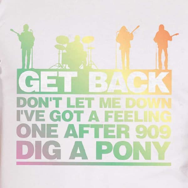 The Beatles T Shirt Let it Be Get Back Gradient Official White