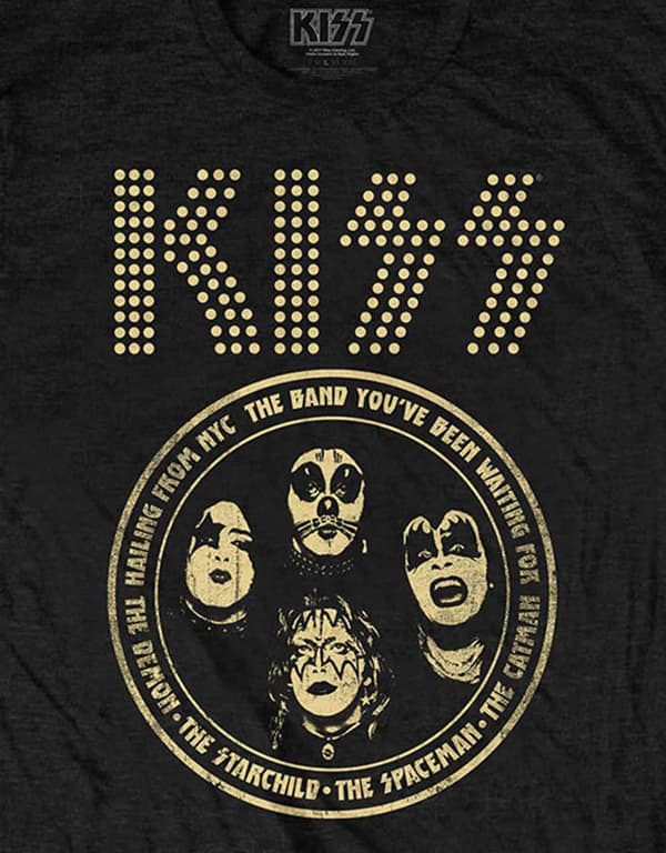 KISS T Shirt Circle Band Logo Official Mens Black