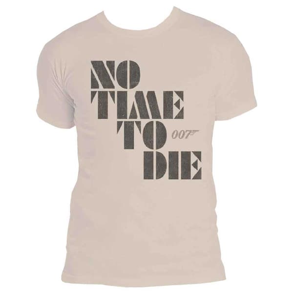 James Bond 007 T Shirt No Time to Die Movie Logo Official Mens Natural