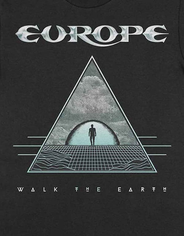 Europe T Shirt Walk The Earth Band Logo Official Mens Black