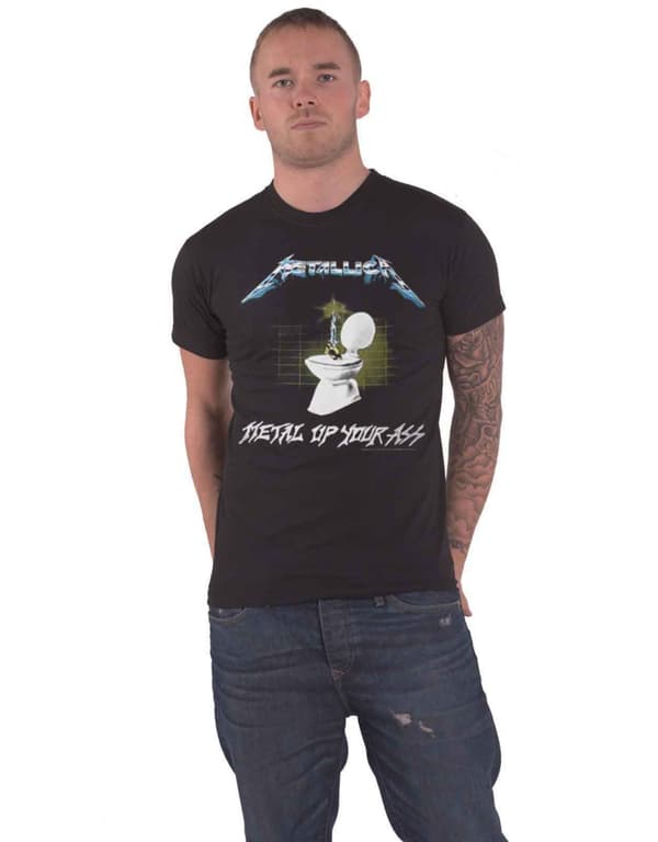 Metallica T Shirt Metal Up Your Ass Band Logo Official Mens Black