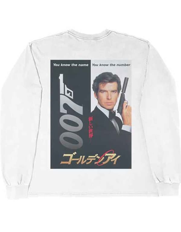 James Bond T Shirt Goldeneye Japanese Poster Official White Long Sleeve