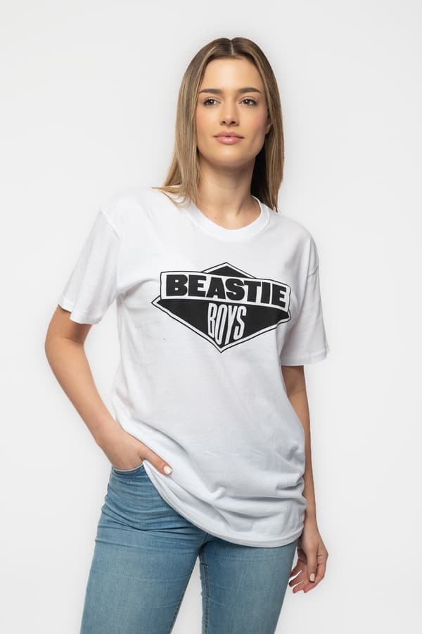 The Beastie Boys T Shirt Black and white Band Logo Official Mens White