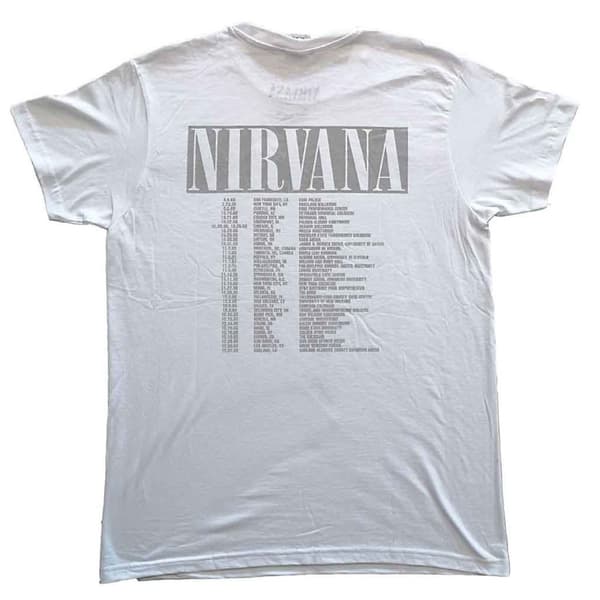 Nirvana T Shirt In Utero Tour Band Logo Official White