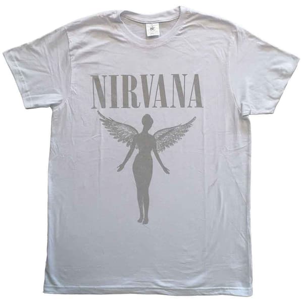 Nirvana T Shirt In Utero Tour Band Logo Official White