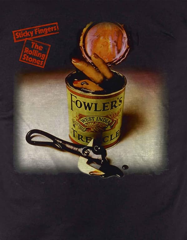 The Rolling Stones T Shirt Sticky Fingers Treacle band logo Official Mens Black