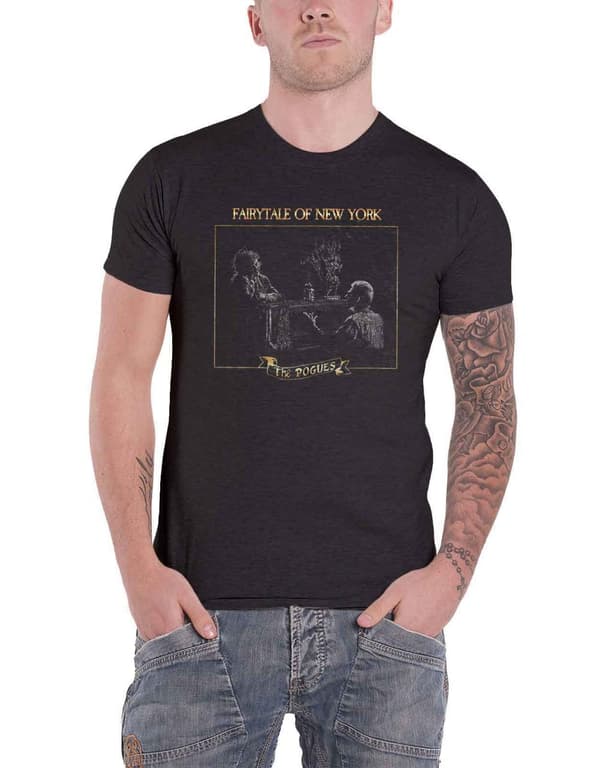The Pogues T Shirt Fairytale in York Piano Logo Official Heather