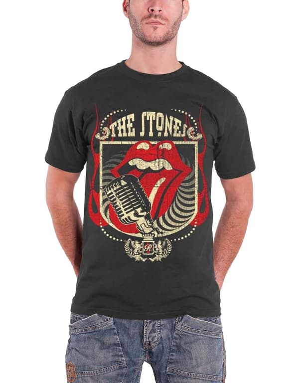 The Rolling Stones T Shirt Vintage Distressed Forty 40 Licks Official Mens Grey Grey XL