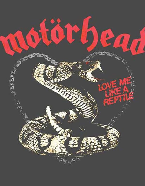 Motorhead T Shirt Love Me Like A Reptile Official Mens Charcoal Grey