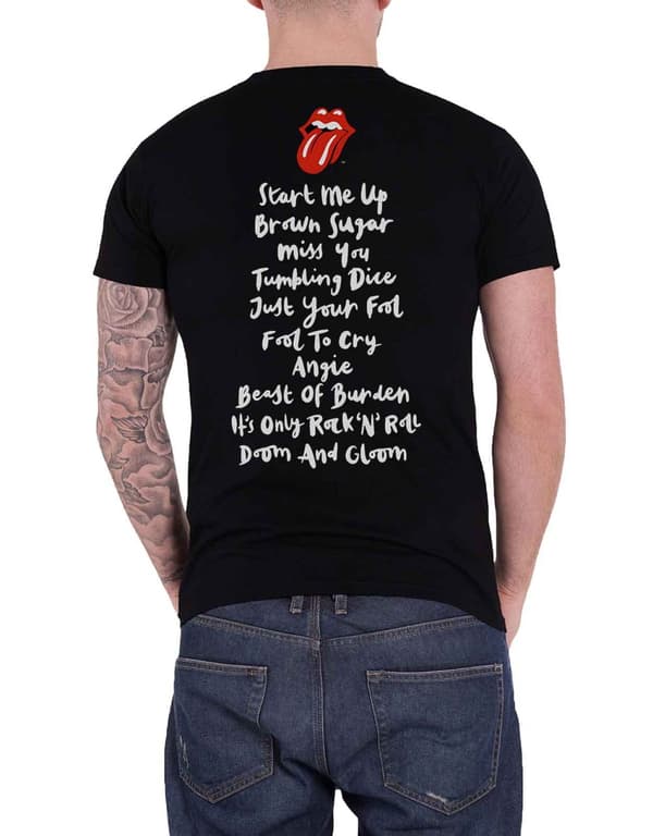 The Rolling Stones T Shirt Honk Album Tracklist Band Logo Official Mens Black
