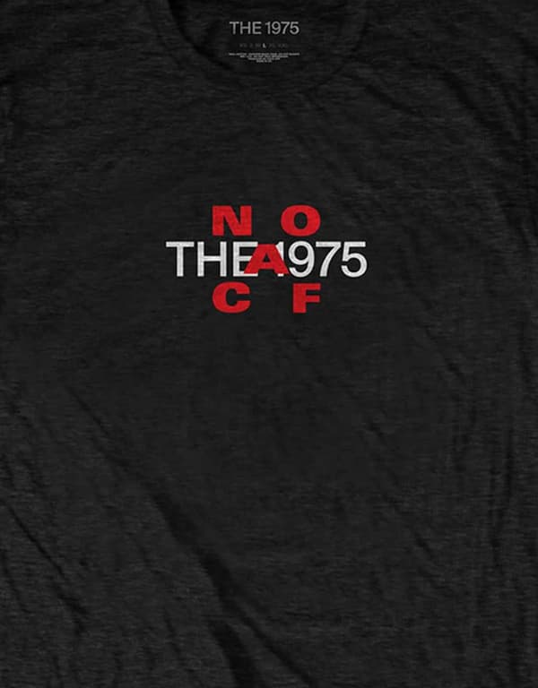 The 1975 T Shirt Music For Cars Band Logo Official Mens Black