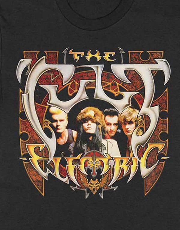 The Cult T Shirt Electric Summer 87 Band Logo Official Mens Black
