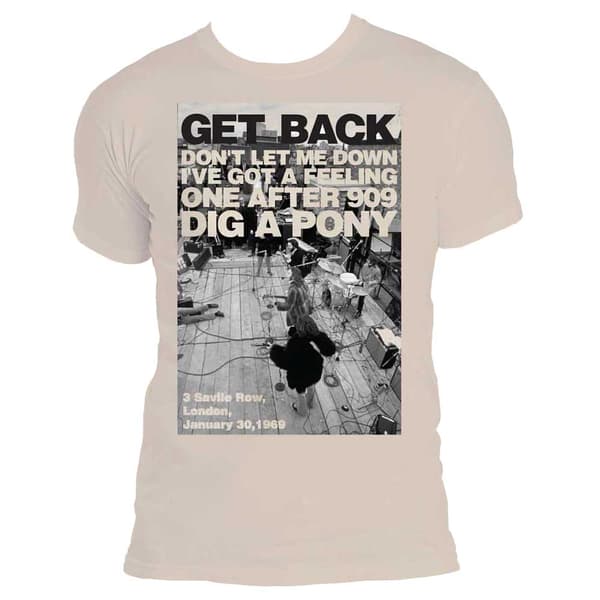 The Beatles T Shirt Let it Be Rooftop Shot Official Natural