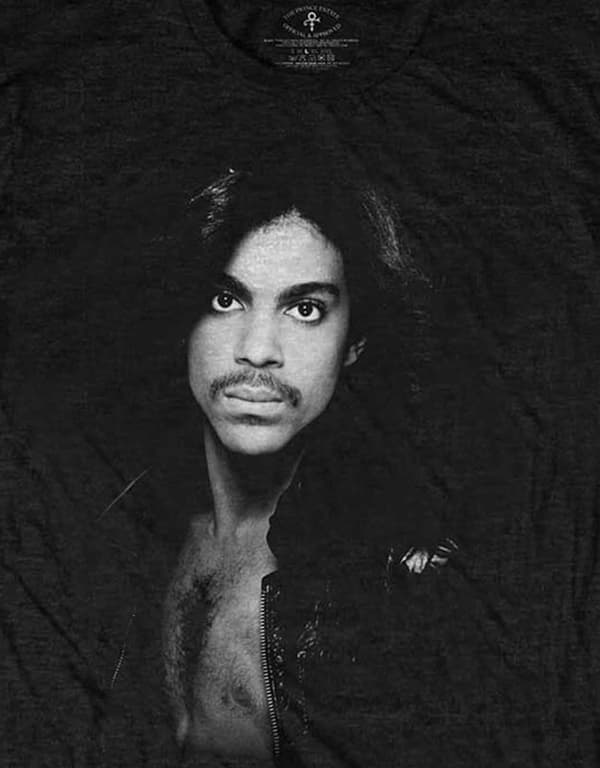 Prince T Shirt Leather Jacket Logo Official Black