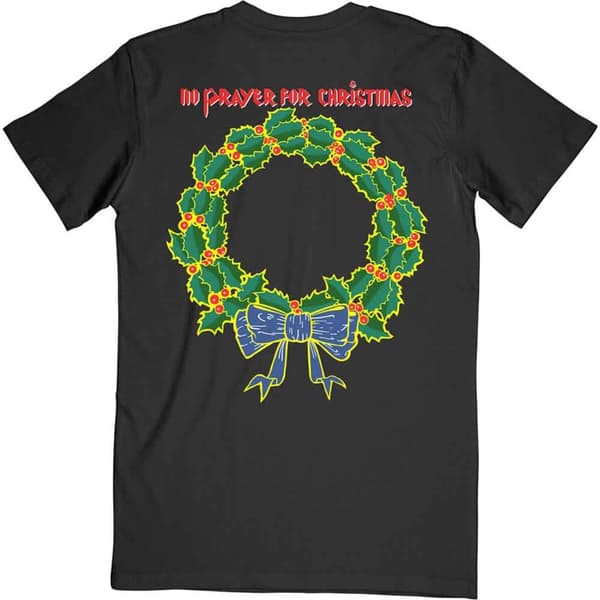 Iron Maiden T Shirt No Prayer For Christmas Band Logo Official Mens Black