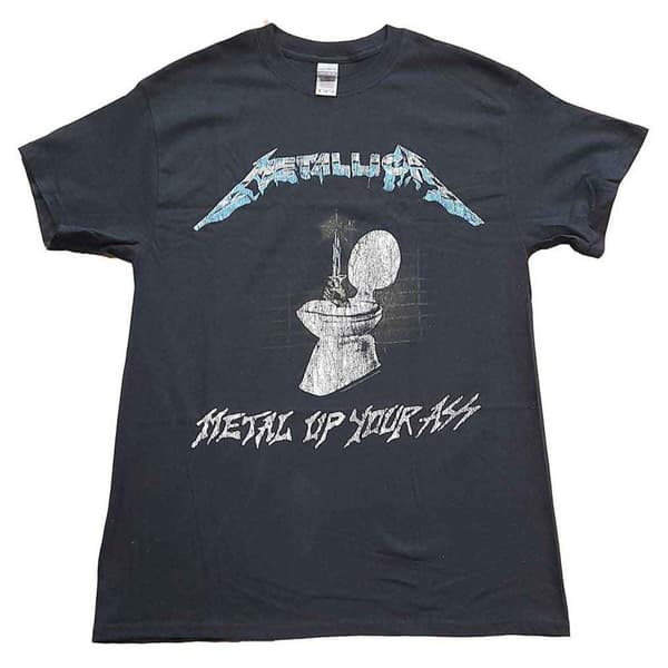 Metallica T Shirt Metal Up Your Ass Band Logo Official Mens Black