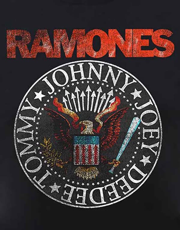 Ramones T Shirt Vintage Eagle Seal Band Logo Official Mens Black