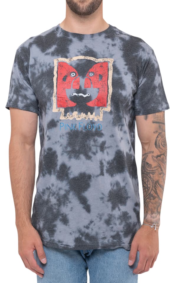 Pink Floyd T Shirt Division Bell Vintage Logo Official Dip Dye on Black Unisex