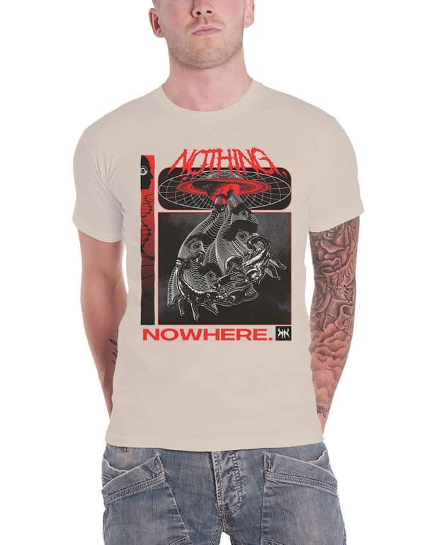 Nothing Nowhere T Shirt Sci-Fi Scorpio Fight Band Logo Official Mens Ecru