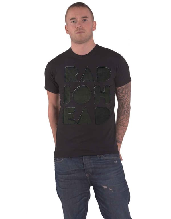 Radiohead T Shirt Debossed Note Pad Band Logo Official Mens Black
