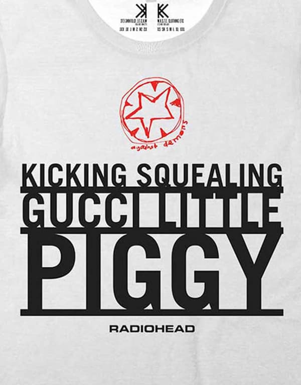 Radiohead T Shirt Piggy Band Logo Official Mens White