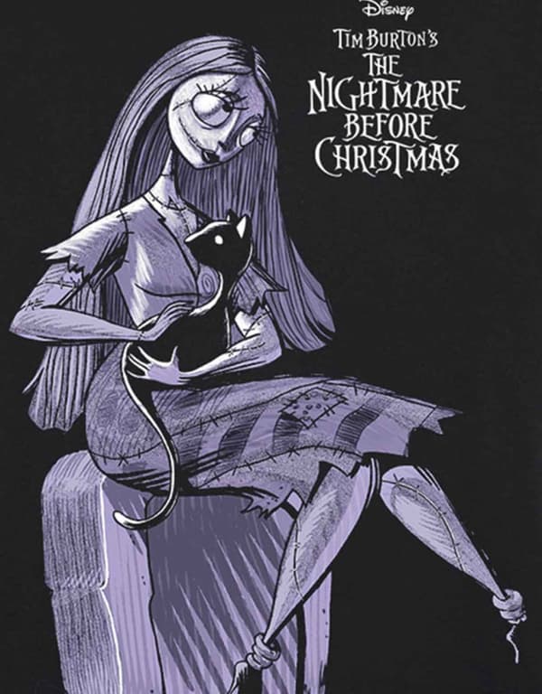 Nightmare Before Christmas Sally Jumbo Official Mens Black T Shirt