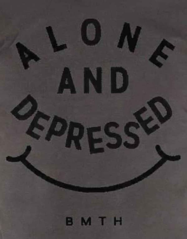 Bring Me The Horizon T Shirt Mens band logo Alone & Depressed Official Mens