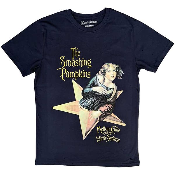 The Smashing Pumpkins T Shirt Mellon Collie Official Mens Navy Blue