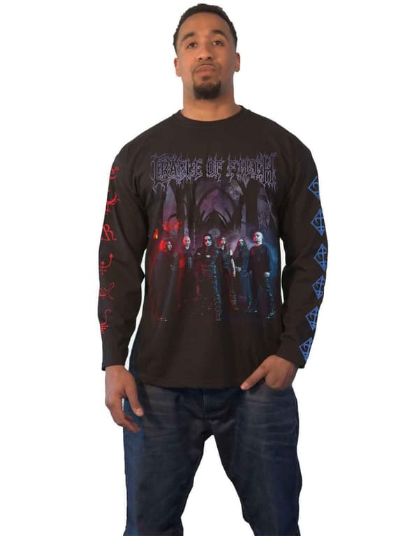 Cradle Of Filth T Shirt Existence Band Logo Official Mens Black Long Sleeve