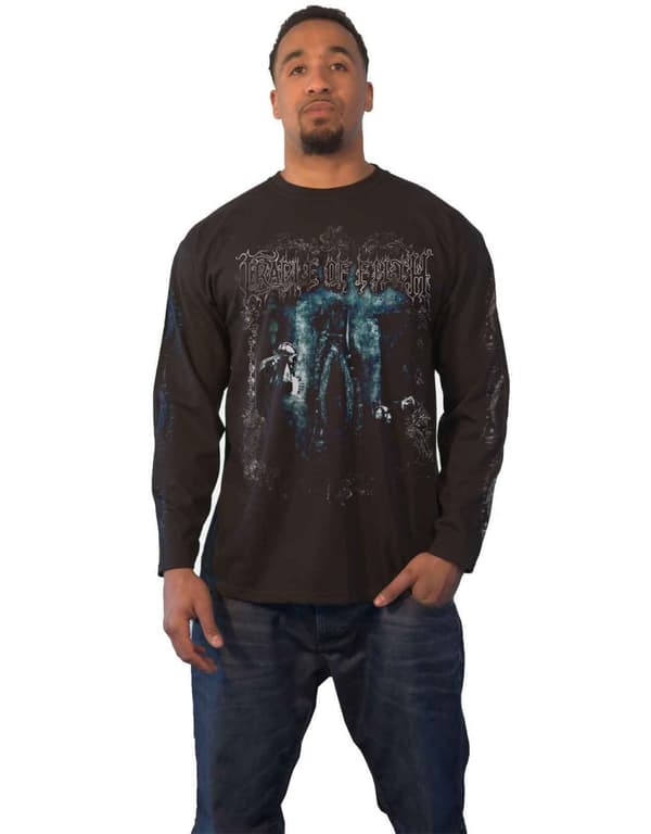Cradle Of Filth T Shirt Gilded Band Logo Official Mens Black Long Sleeve Black S