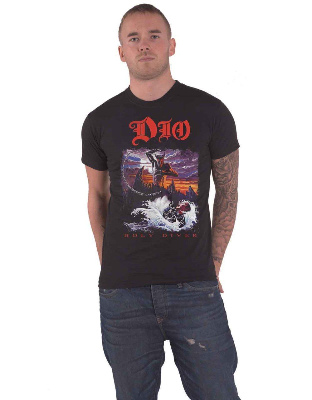 Dio T Shirt Holy Diver Band Logo Official Mens Black