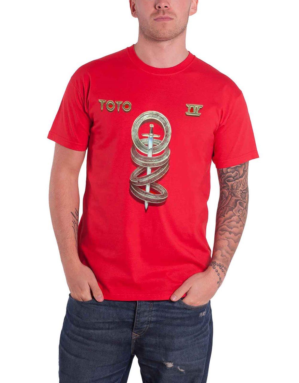Toto T Shirt IV Album cover Band Logo Official Mens Red