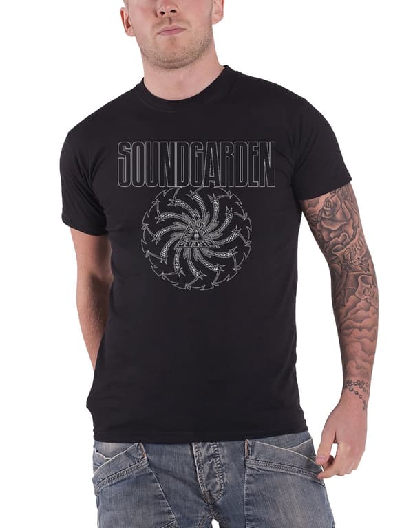 Soundgarden T Shirt Black Blade Motor Finger band logo Official Mens Black L