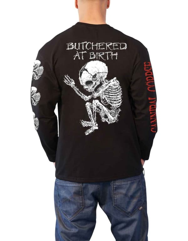 Cannibal Corpse T Shirt Butchered At Birth Baby Official Mens Black Long Sleeve