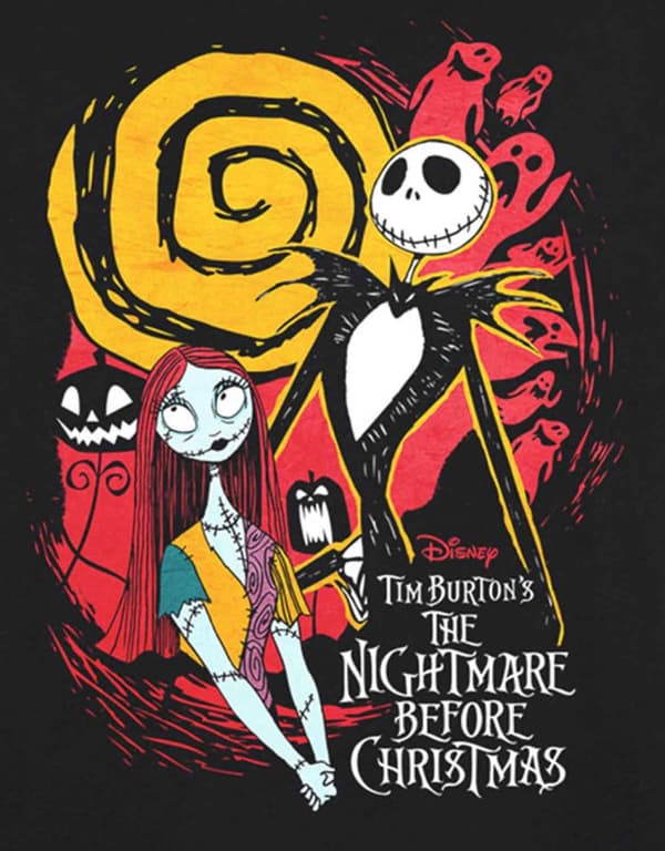 Nightmare Before Christmas T Shirt Ghosts Official Disney Mens Black