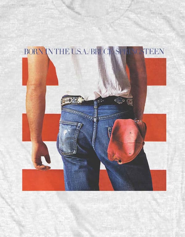 Bruce Springsteen T Shirt Born In The USA  Album Cover Logo Official Mens White
