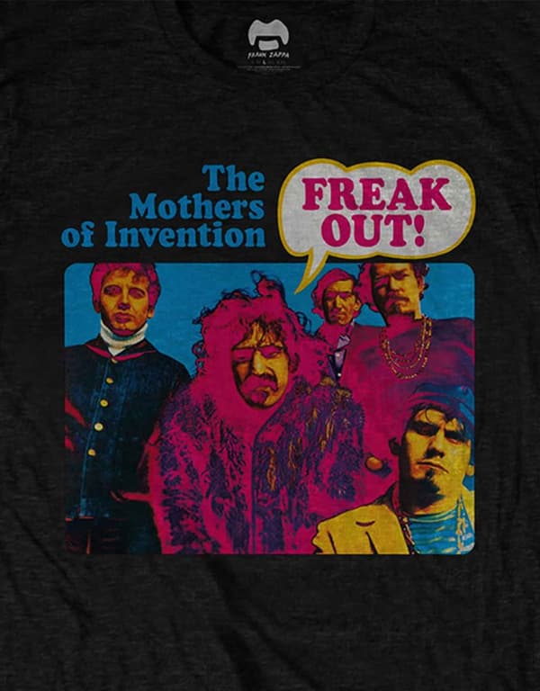 Frank Zappa T Shirt Freak Out Mothers of Invention Logo Official Mens Black