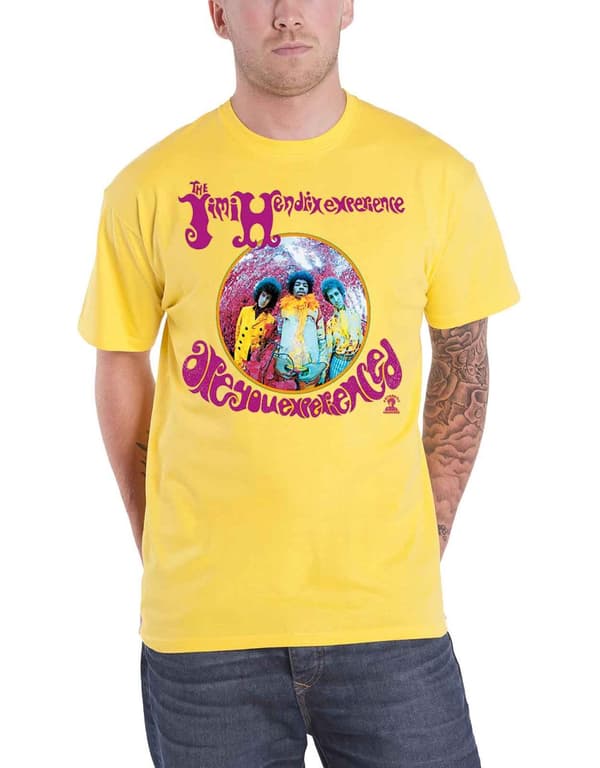 Jimi Hendrix T Shirt Are You Experienced Logo Official Unisex Yellow Yellow S