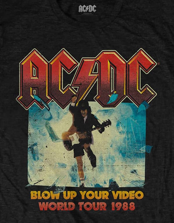 AC/DC Kids T Shirt Blow Up Your Video Band Logo Official Black Ages 1-14 yrs