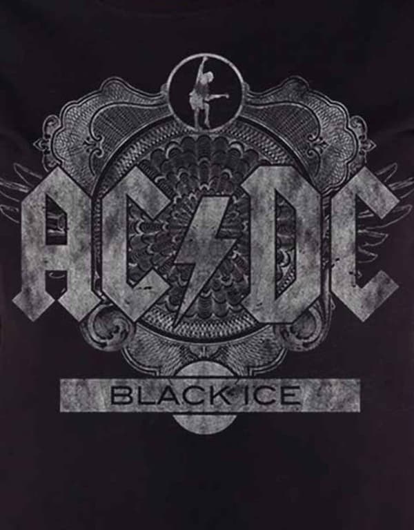 AC/DC T Shirt Black Ice Album Cover Logo Official Womens Black Skinny Fit