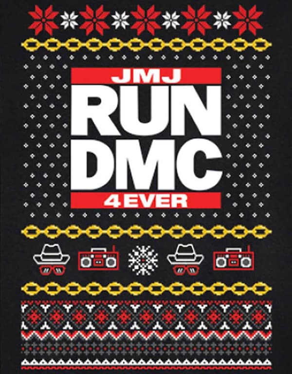 Run DMC Sweatshirt Christmas in Hollis Band Logo Official Mens Black Unisex