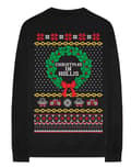 Miniatyrbild 2 av 3: Run DMC Sweatshirt Christmas in Hollis Band Logo Official Mens Black Unisex