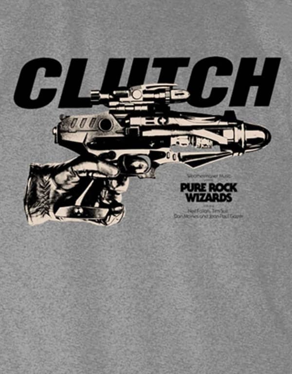 Clutch Baseball Shirt Pure Rock Wizards Official Mens Grey 3/4 Sleeve raglan