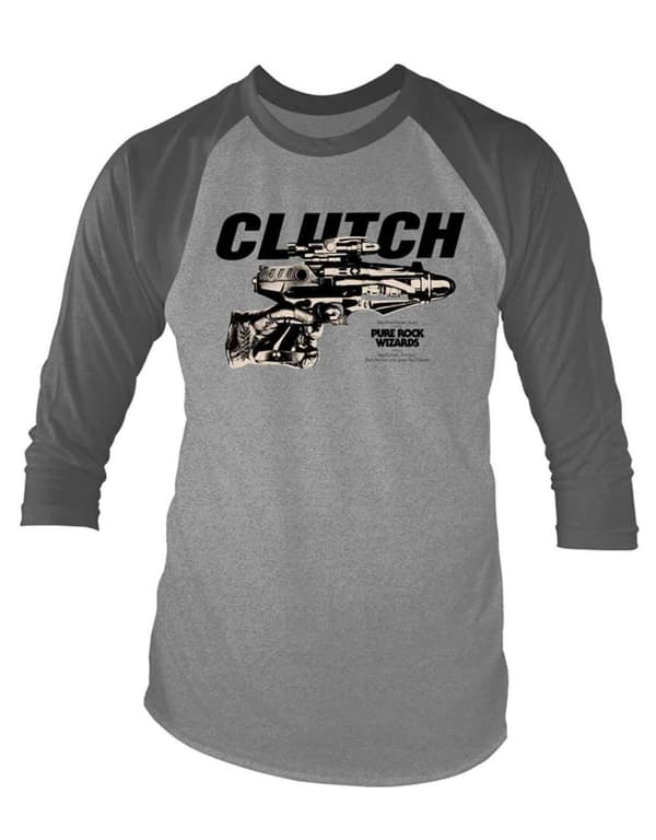 Clutch Baseball Shirt Pure Rock Wizards Official Mens Grey 3/4 Sleeve raglan Grey XXL