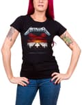 Miniatyrbild 1 av 4: Metallica T Shirt Master Of Puppets Tracks Official Womens Skinny Fit Black