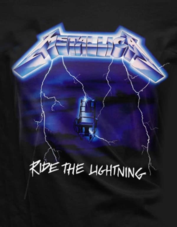 Metallica T Shirt Ride The Lightning Tracks Official Womens Skinny Fit Black M