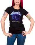 Miniatyrbild 1 av 4: Metallica T Shirt Ride The Lightning Tracks Official Womens Skinny Fit Black M