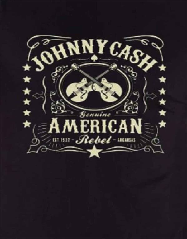 Johnny Cash T Shirt Black American Rebel Classic Logo Official Mens Black